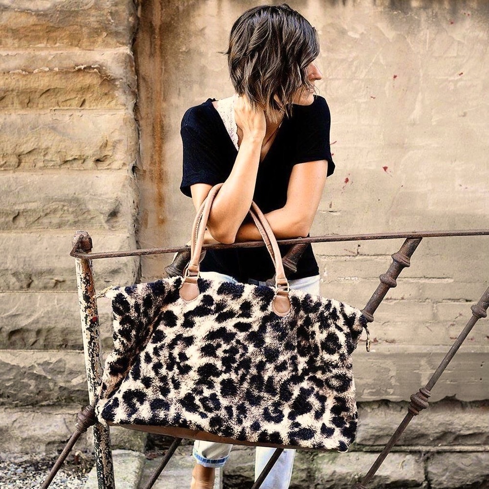 Leopard Sherpa Tote